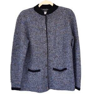 T7 South Cotton‎ Cardigan Sweater Hand Loomed Heavy Knit Y2K Vintage M